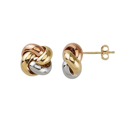 10K Three-Tone Earrings