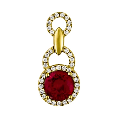 Pendentif Rubis or 14K