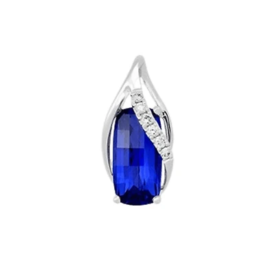 14K Gold Sapphire Pendant