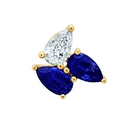 14K Gold Sapphires Pendant