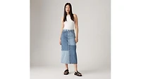 Button Midi Skirt