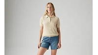 Lavender Pointelle Polo Sweater