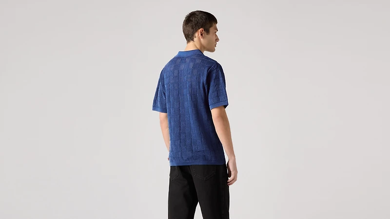 Open Collar Sweater Polo
