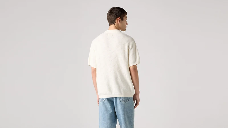 Open Collar Sweater Polo