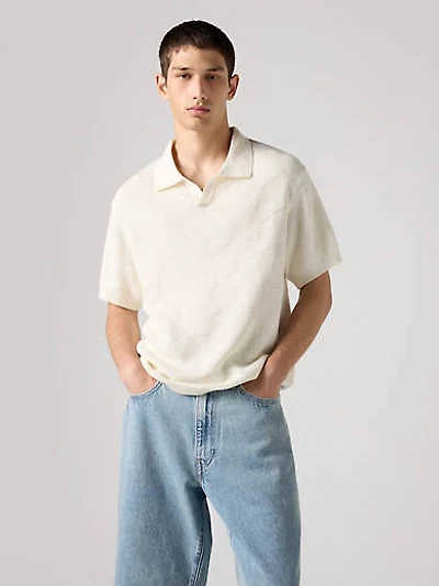 Open Collar Sweater Polo