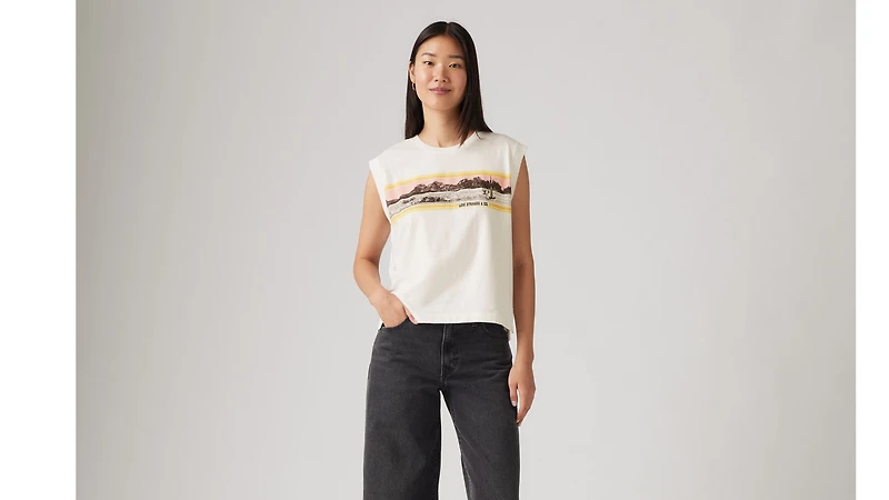 Graphic Boxy Tank Top