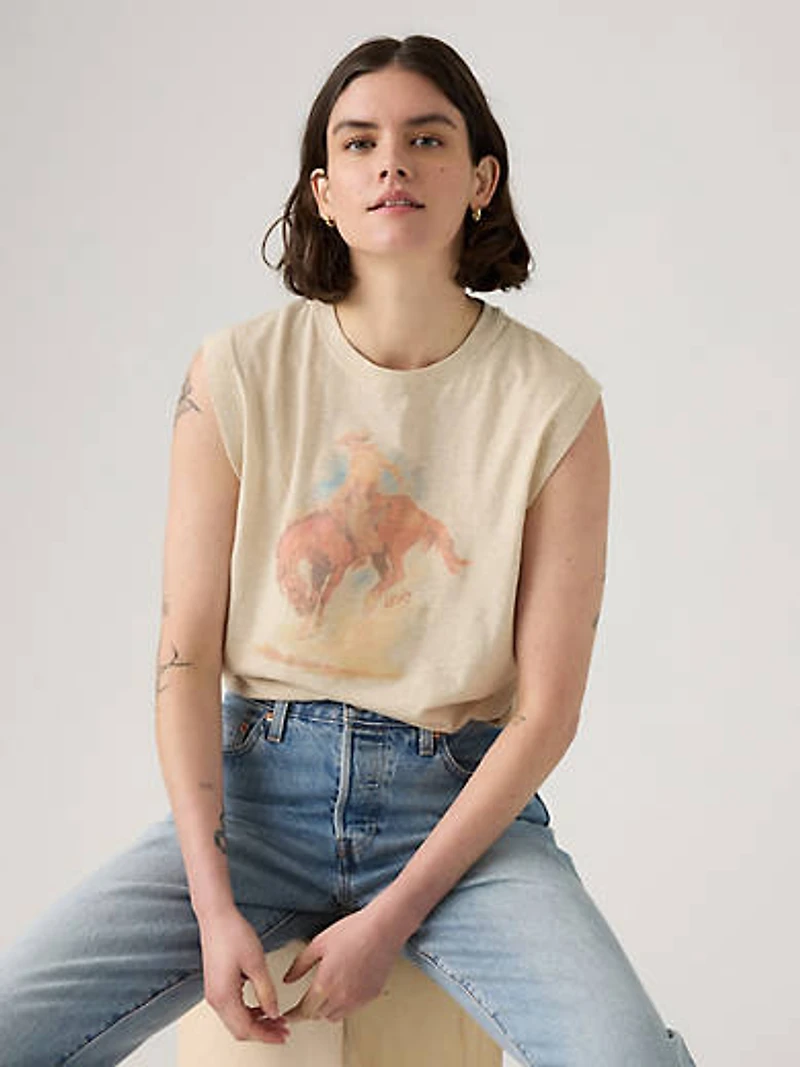 Graphic Boxy Tank Top