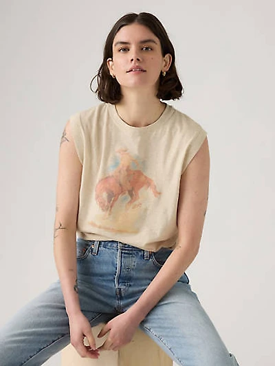 Graphic Boxy Tank Top