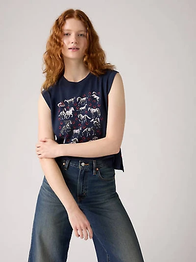Graphic Boxy Tank Top