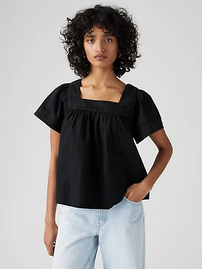 Ambre Cotton Linen Babydoll Blouse