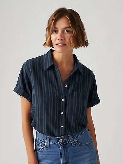 Darlene Linen Blend Short Sleeve Shirt