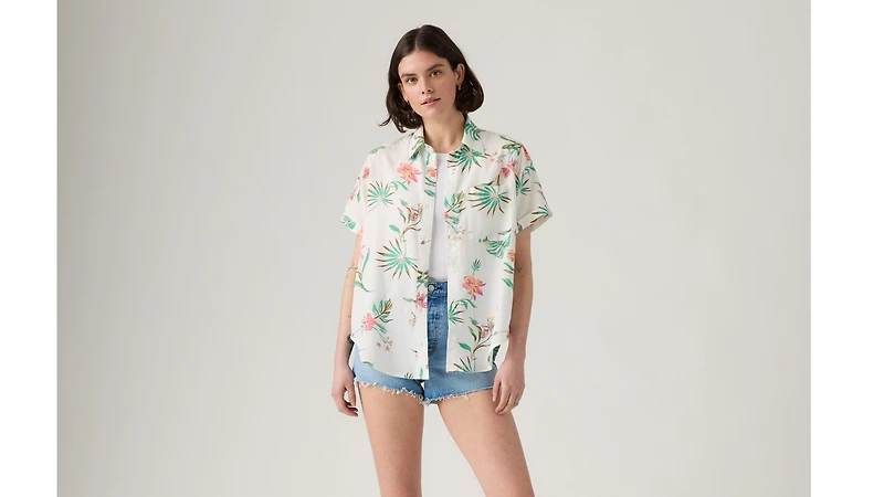 Darlene Linen Blend Short Sleeve Shirt