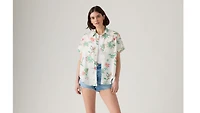 Darlene Linen Blend Short Sleeve Shirt