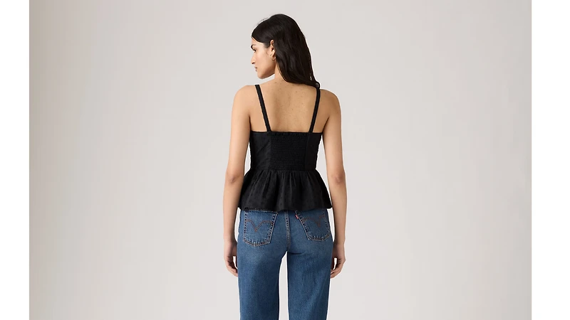 Lula Eyelet Peplum Tank Top