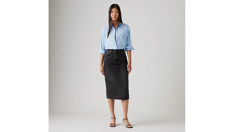 High Rise Slit Skirt