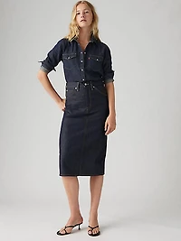 High Rise Slit Skirt