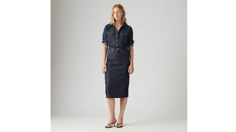 High Rise Slit Skirt