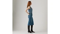 High Rise Back Slit Skirt