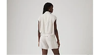 Shrunken '90s Linen Blend Lightweight Vest
