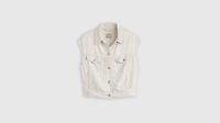 Shrunken '90s Linen Blend Lightweight Vest