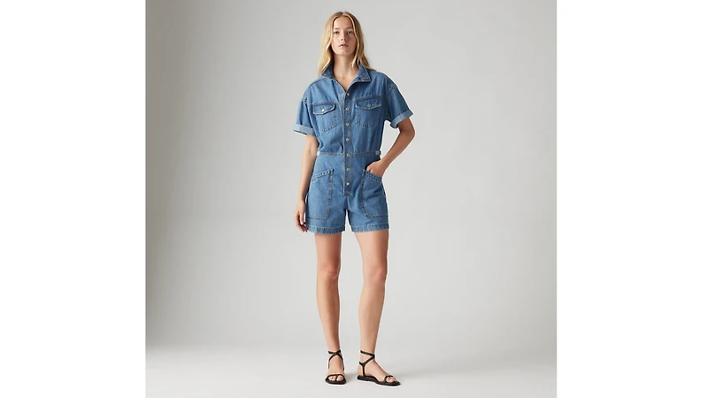 Short Sleeve Surplus Romper