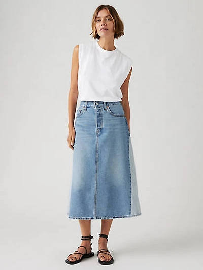 High Rise A-Line Pieced Skirt