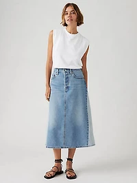 High Rise A-Line Pieced Skirt