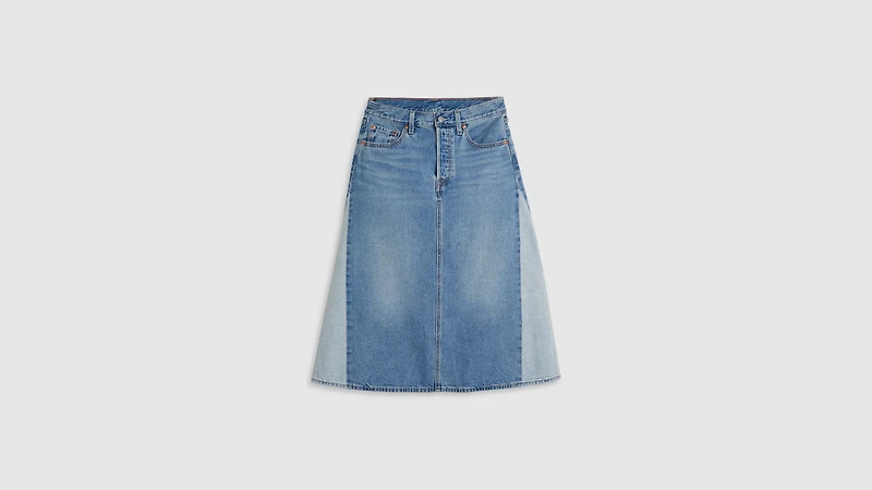 High Rise A-Line Pieced Skirt