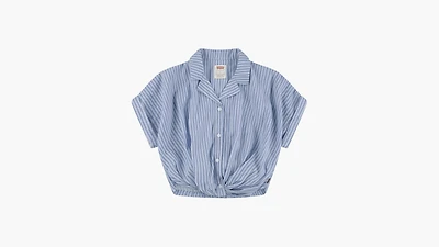 Twist Button Up Top Big Girls S-XL