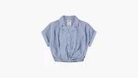 Twist Button Up Top Big Girls S-XL