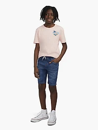 Skinny Fit Pull On Dobby Shorts Big Boys S-XL