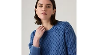 Boyfriend Cable Crewneck Pullover