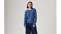 Boyfriend Cable Crewneck Pullover