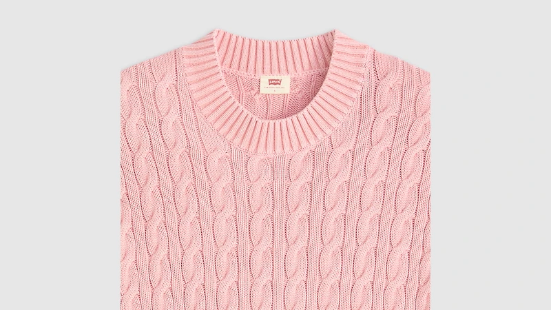 Boyfriend Cable Crewneck Pullover