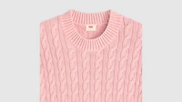 Boyfriend Cable Crewneck Pullover