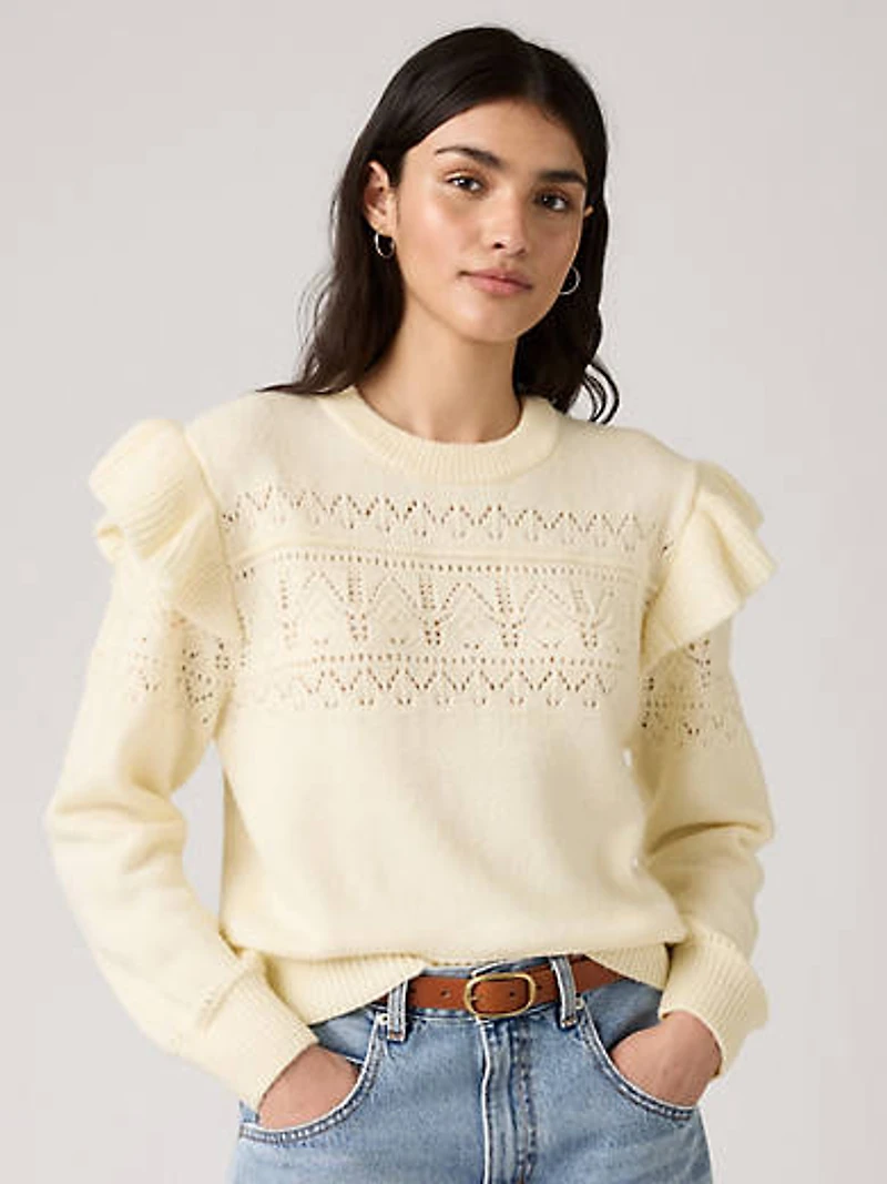 Shane Flutter Sleeve Sweater