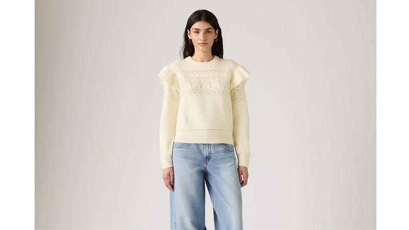 Shane Flutter Sleeve Sweater