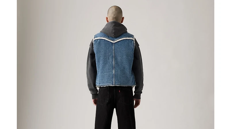 Western Denim Sherpa Vest
