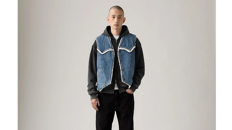 Western Denim Sherpa Vest