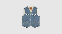 Western Denim Sherpa Vest