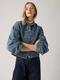 Balloon Sleeve Trucker Jacket