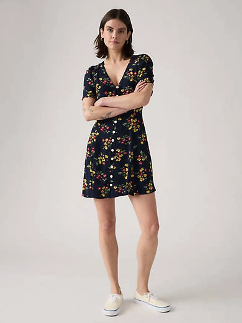 Gianni Short-Sleeve Mini Dress