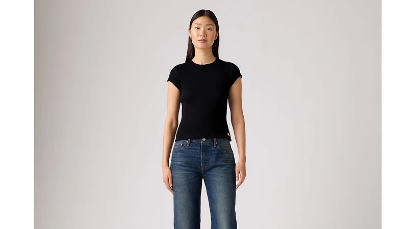 Dry Goods Waffle Cap-Sleeve Tee