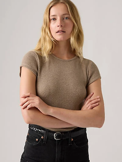 Dry Goods Waffle Cap-Sleeve Tee