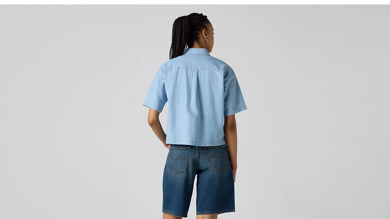 Harlie Short-Sleeve Cropped Shirt