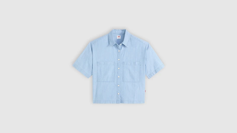 Harlie Short-Sleeve Cropped Shirt