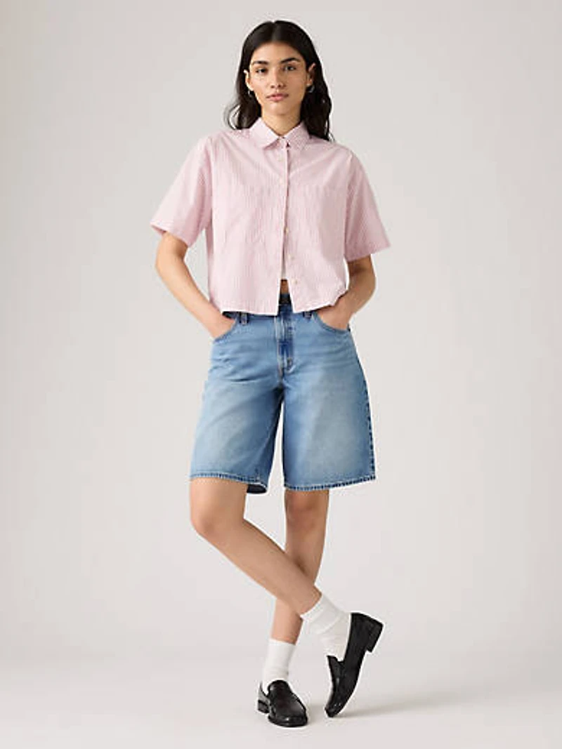 Harlie Short-Sleeve Cropped Shirt