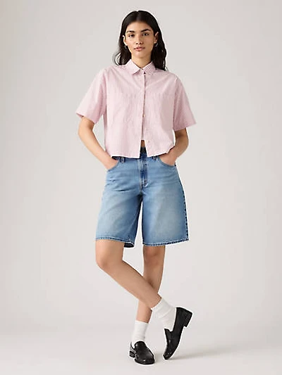 Harlie Short-Sleeve Cropped Shirt