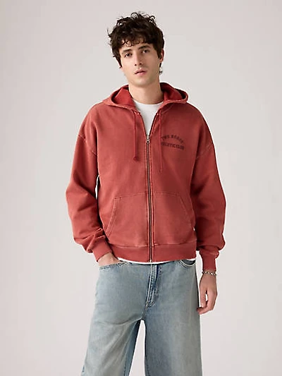 Two Horse Boxy Zip Up Hoodie Sweatshirt