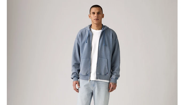 Grunge Wash Arcata Lined Full Zip Sweatshirt